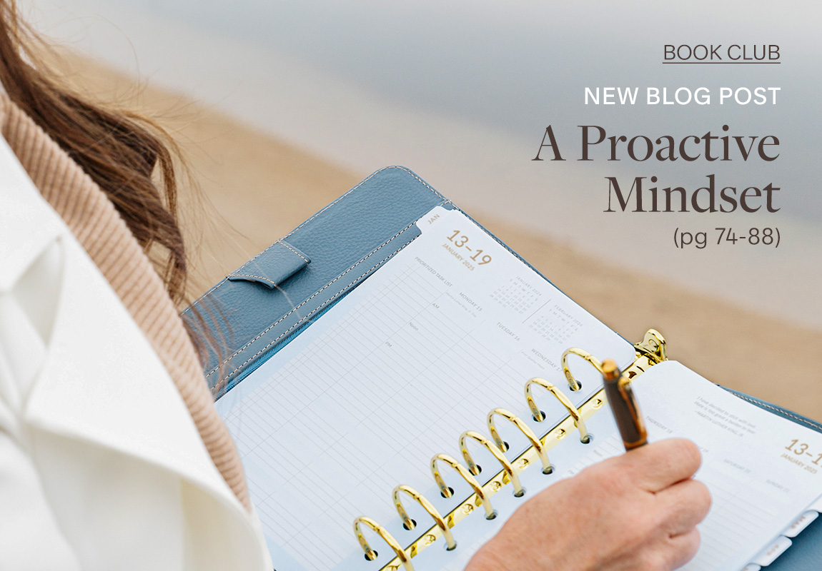 Book Club. New Blog Post. A Proactive Mindset. Page 74-88.