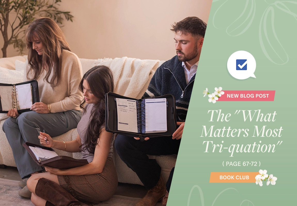 New Blog Post. Book Club. The “What Matters Most Tri-quation”. Page 67-72.