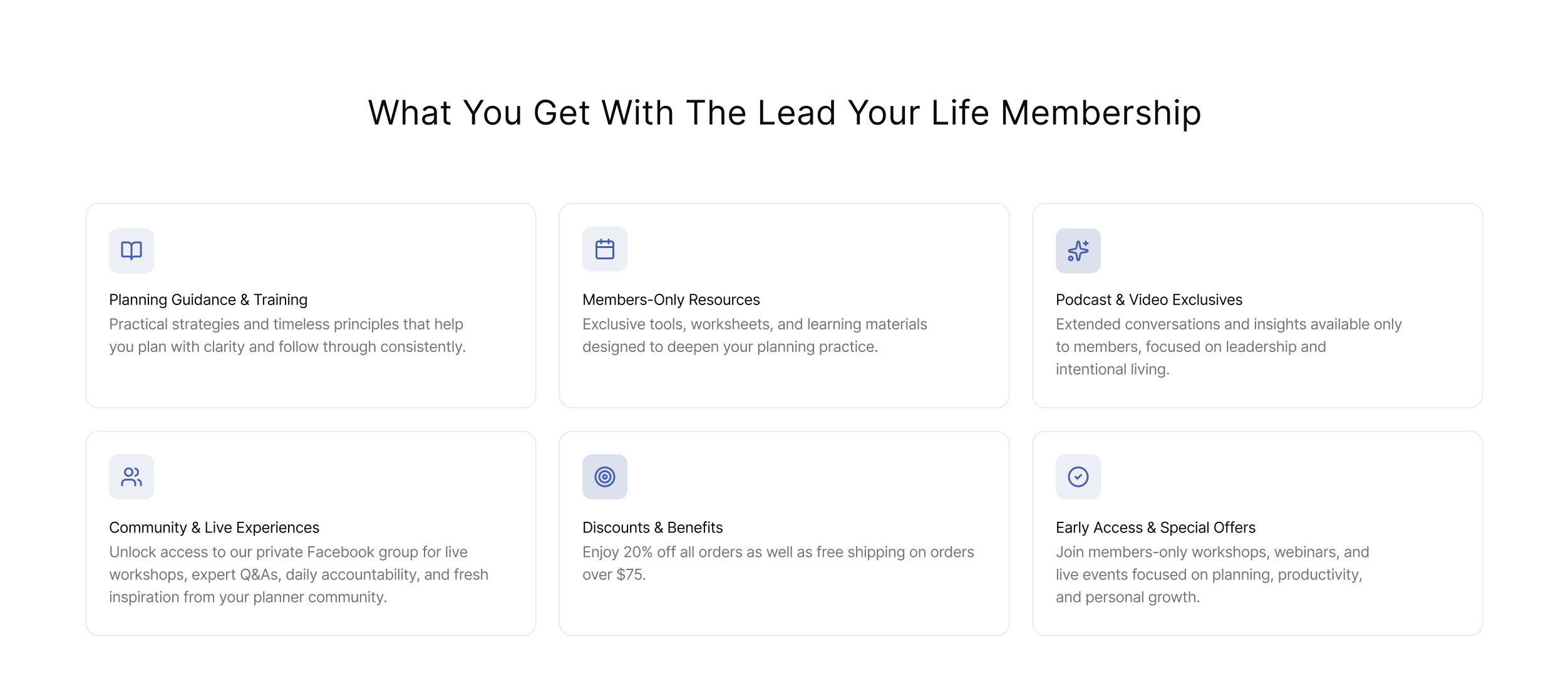 What you get with the Lead Your Life Membership.