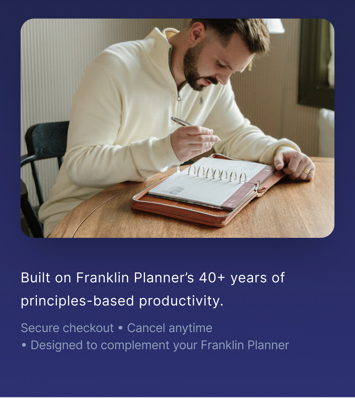 Built on franklin Planner's fourty plus years of principles-based productivity.