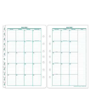 Original Two-Page Monthly Calendar Tabs